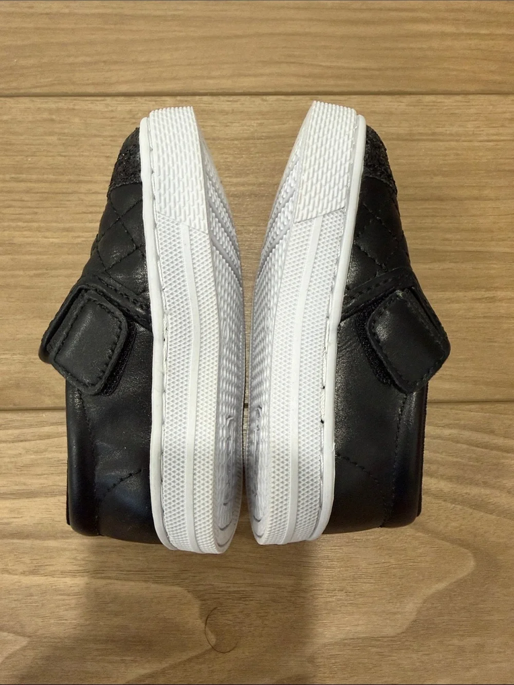 The Children's Place Black Quilted Slip-On Sneakers with Glitter Toe